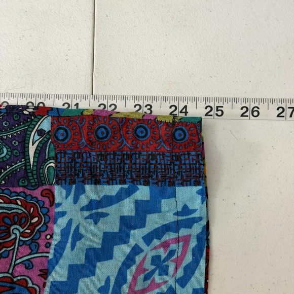 Womens Patchwork Jumpsuit Overalls Boho Festival Multicolored Cotton Blend XXL - Picture 12 of 14